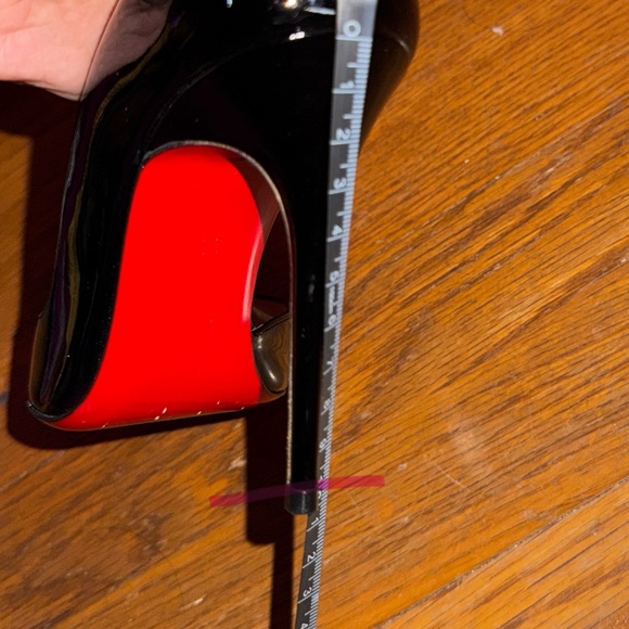 Christian Louboutin Black Iriza patent sexy formal homecoming date gala 100 mm - Picture 7 of 9